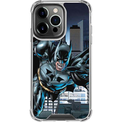DC Comics Batman Dark Knight Comic Art Action Pose iPhone 14 Pro Clear Case